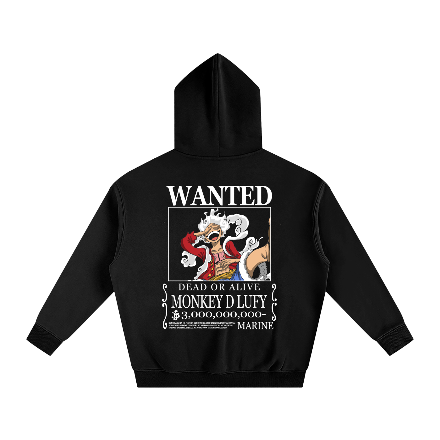 Luffy Gear 5 Wanted Poster Oversize Fleeced Hoodie